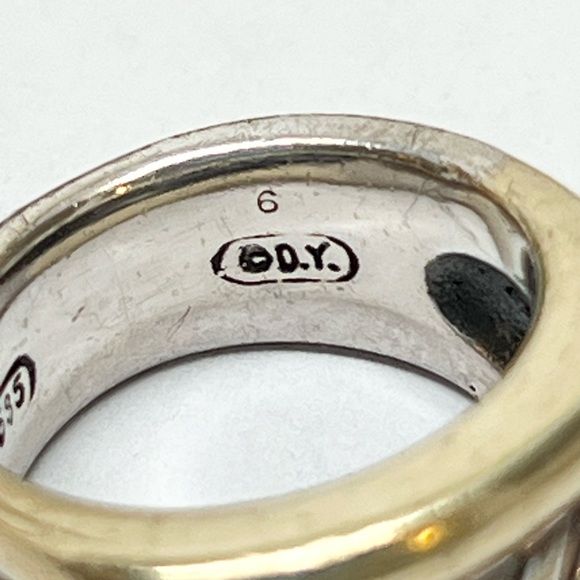 David Yurman Thoroughbred Cable Ring .925/14K Gold - Picture 8 of 9